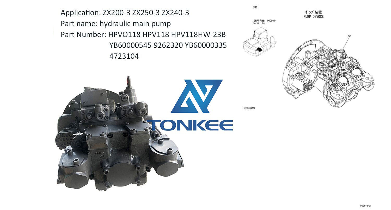 YB60000545 9262320 YB60000335 4723104 hydraulic piston pump ZX200-3 ZX250-3 ZX240-3 hydraulic main pump suitable for HITACHI