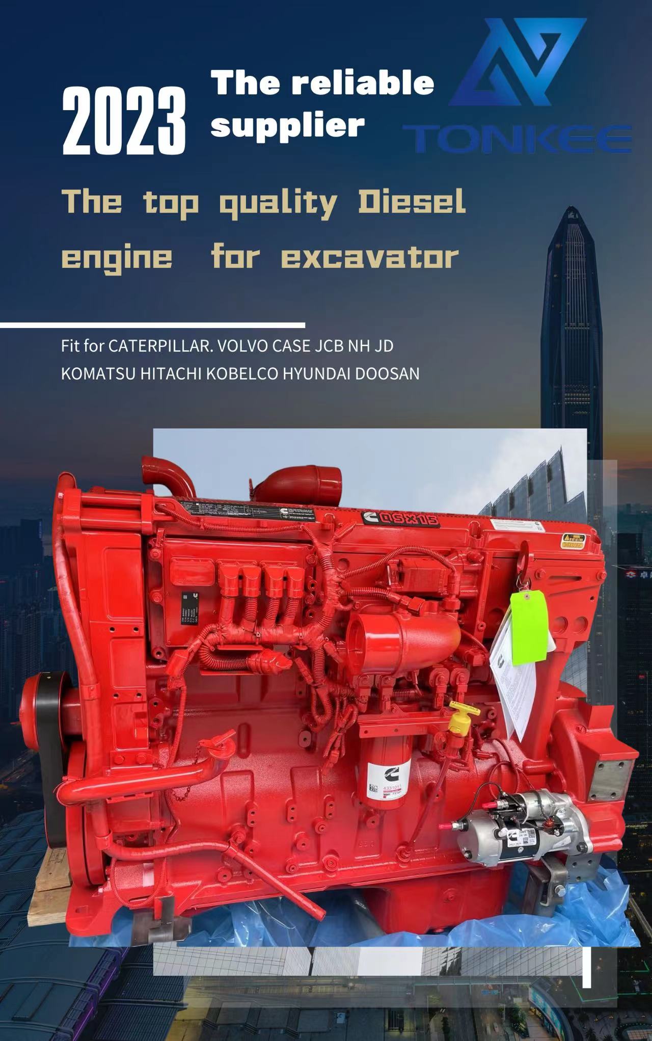 hot sale 15 liters QSX15 diesel engine complete assy for CUMMINS