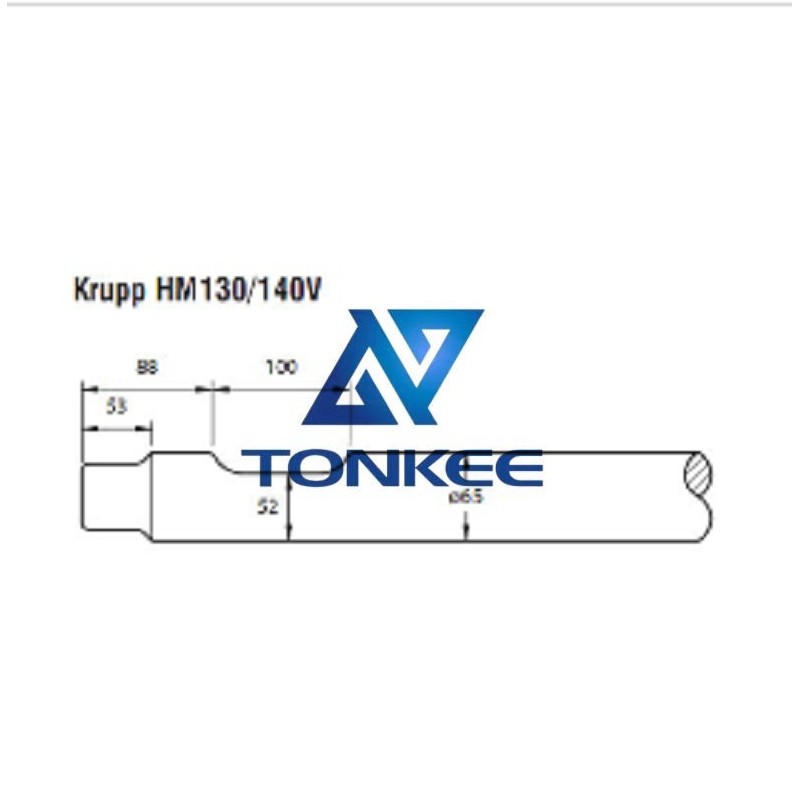  Krupp HM130 140V, Rock breaker chisel 65mm, chisel Hydraulic breaker pipe driver | Partsdic® 
