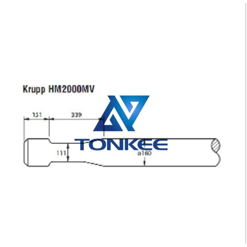 Krupp HM2000MV160mm, chisel Hydraulic breaker pipe driver | Partsdic® 
