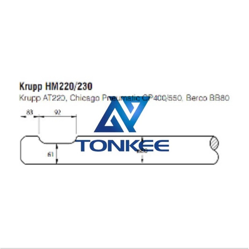Krupp HM220 230, tools 80mm, chisel Hydraulic breaker pipe driver | Partsdic®