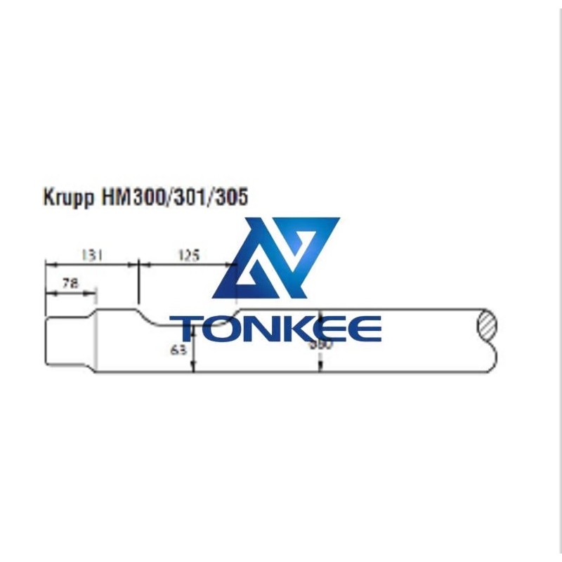  Krupp HM300 301 305, Hydraulic hammer moil tool 80mm, chisel Hydraulic breaker pipe driver | Partsdic®