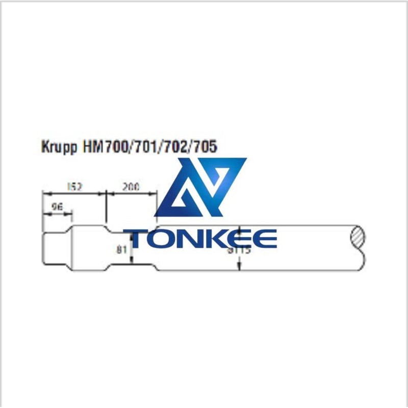 Krupp HM700 701 702 705 115mm, chisel Hydraulic breaker pipe driver | Partsdic® 