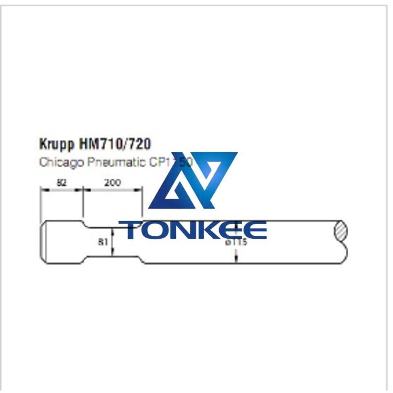 Krupp HM710 720 115mm, chisel Hydraulic breaker pipe driver | Partsdic®