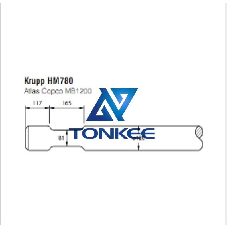 Krupp HM780 120mm, chisel Hydraulic breaker pipe driver | Partsdic® 