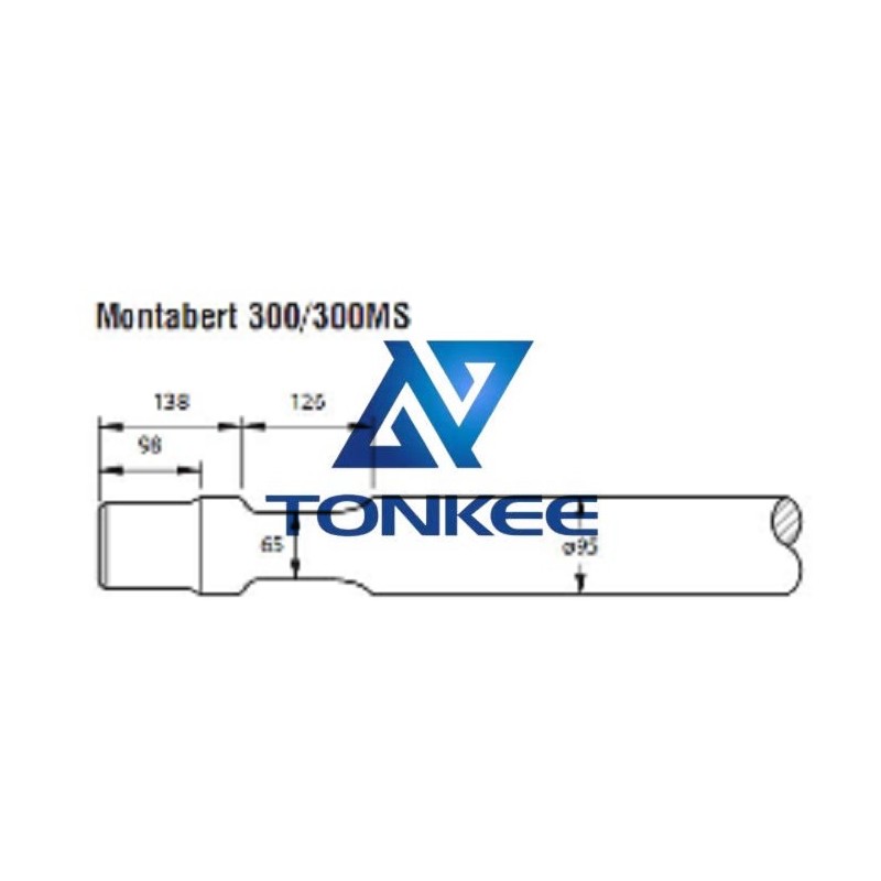 Montabert 300MS, hydraulic hammer blunt tool 95mm, chisel Hydraulic breaker pipe driver | Partsdic® 