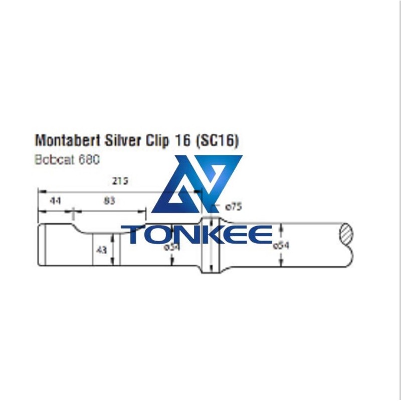 Montabert SC16 Rock, breaker flat tool 54MM, chisel hydraulic hammer breaker | Partsdic®