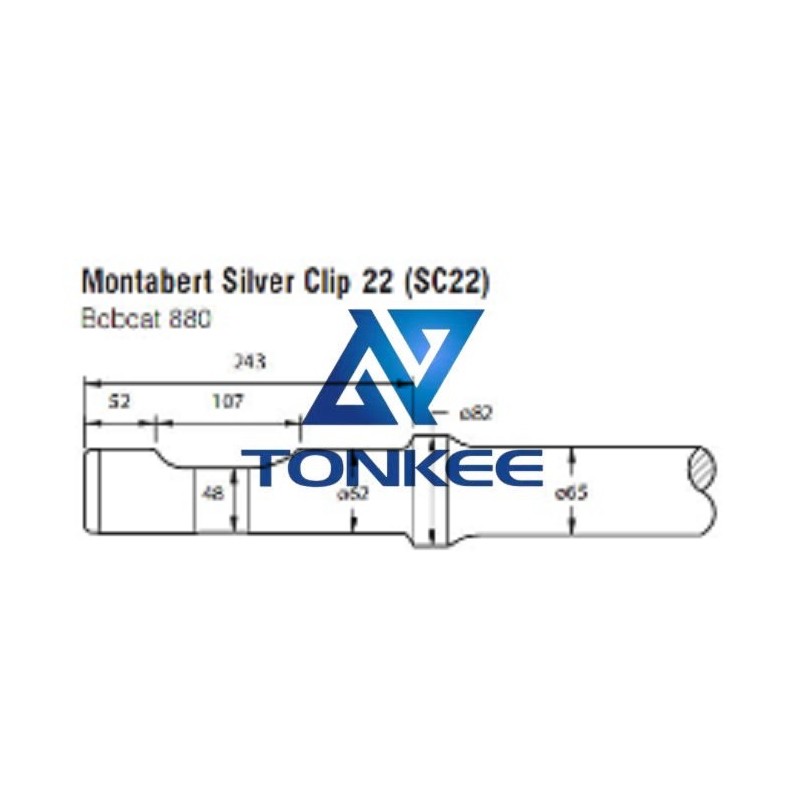 Montabert SC22 Rock, breaker flat end tool 65MM, chisel hydraulic hammer breaker | Partsdic®