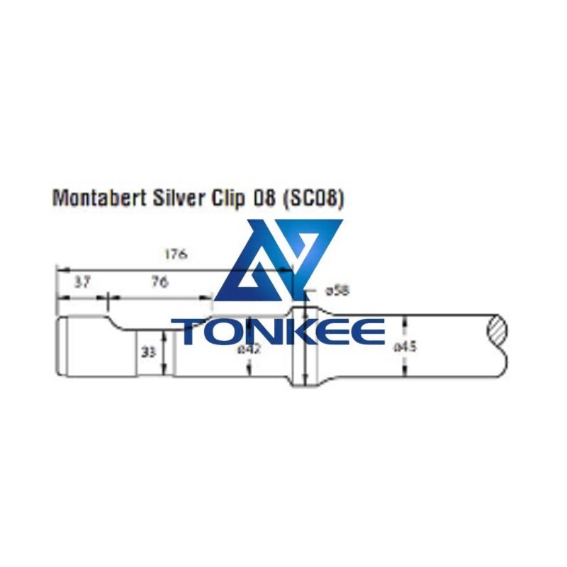 Montabert Silver Clip 08 Rock, breaker tools 45MM, chisel hydraulic hammer breaker | Partsdic®