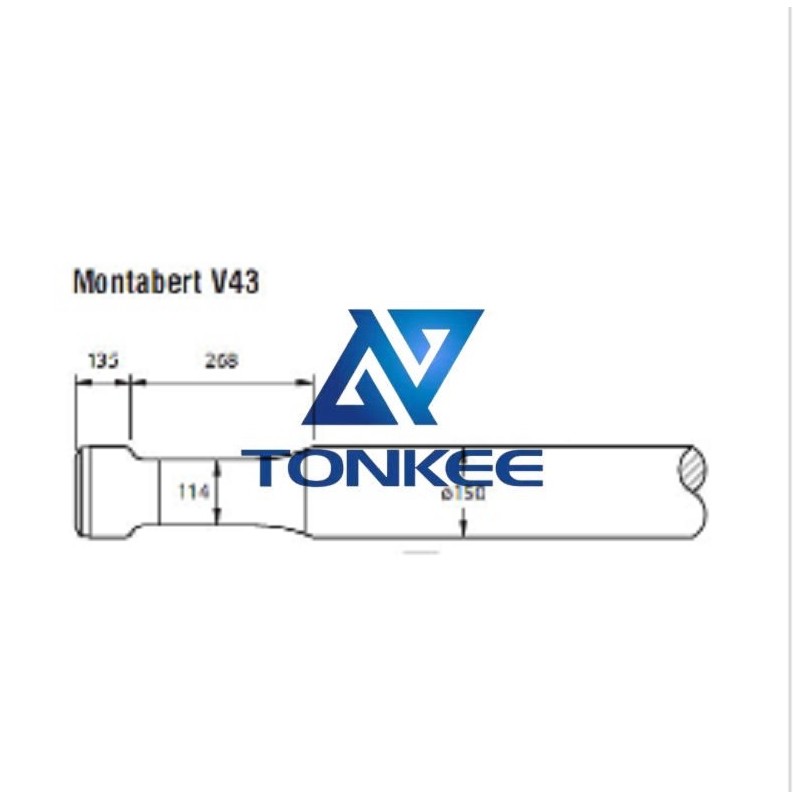 Shop Montabert V43 Rock breaker moil point tool 150MM chisel hydraulic hammer breaker | Partsdic®